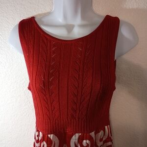 bebe Valentine's Red Sleeveless Knit Dress Silk Rayon Spandex sz Medium❤️🌹🌷